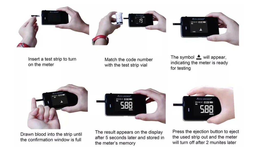 High Accurate Large LCD Screen Check Uric Acid Meter Cholesterol Device Blood Glucose Monitor