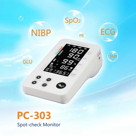 Lepu Blood Pressure Monitor 4.3 Inch SpO2 Pr NIBP Temp ECG Blood Glucose Spot Check Patient Monitor with Free Smartphone APP